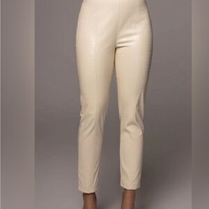 JLuxLabel Faux Croc Pants in Ivory 🥰